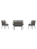 ebuy24 Sofaset Zakynthos (4-teilig) Schwarz 45 x 80 cm