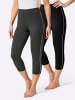 Plantin Leggings 3/4-lang in schwarz + anthrazit-meliert