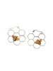 Gemshine Ohrringe Biene und Wabe in silver coloured