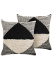 Beliani 2er-Set Dekokissen KHORA in Schwarz/Beige