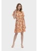 Usha Damen Kleid in Orange Hellgelb