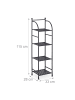 relaxdays Standregal in Schwarz - (B)33 x (H)115 x (T)28 cm