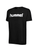 Hummel Logo T-Shirt Sport Kurzarm Rundhals Shirt aus Baumwolle HMLGO in Schwarz