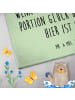 Mr. & Mrs. Panda Gästehandtuch Blume Kleeblatt mit Spruch in Blattgrün
