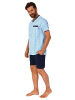 NORMANN kurzarm Schlafanzug Shorty Pyjama - 82817 in hellblau