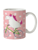 Mr. & Mrs. Panda Haferl Einhorn Radfahrer ohne Spruch in Rot Pastell