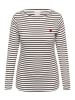KAFFE curve Langarm-Shirt KClia Regular fit in Chalk/Black Coffee - Red Heart