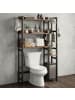 relaxdays Toilettenregal in Schwarz/ Braun – (B)80 x (H)161 x (T)24 cm