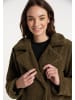 myMo Damen Faux Shearling Mantel in Oliv