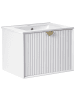 Beliani Badezimmerschrank mit Spiegel BONAIRE in Weiß - (W) 60 x (H) 43 x (L) 45 cm