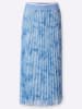 creation L Plissee-Rock in himmelblau-ecru-bedruckt