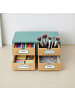 relaxdays Schreibtisch Organizer in Mint/ Natur - (B)33 x (H)14 x (T)21 cm