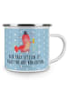 Mr. & Mrs. Panda Emaille Tasse Hummer Weizen mit Spruch in Blau Pastell