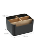 relaxdays Schreibtisch Organizer in Schwarz - (B)18 x (H)9,5 x (T)15 cm