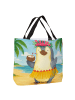 Mr. & Mrs. Panda Stofftasche Pinguin Kokosnuss Design ohne Spruch in Weiß
