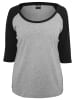 Urban Classics Urban Classics Damen Ladies 3/4 Contrast Raglan Tee in gry/blk