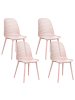 Beliani 4er-Set Esszimmerstuhl EMORY in Rosa