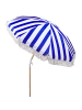 Beliani Marktschirm MONDELLO in Blau/Weiß/Braun - (W) 150 x (H) 210 x (L) 150 cm