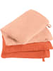Erwin Müller Frottier Waschhandschuhe 4er-Pack Bühl in apricot/orange