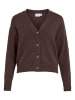 Vila V-Neck Knit Cardigan in Coffee Bean