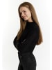 myMo Damen Cropped Pullover in Schwarz