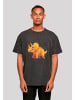 F4NT4STIC Oversize T-Shirt Süßer Triceratops Dinosaurier in schwarz