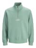Jack & Jones Sweatshirt mit halbem Reißverschluss in Mineral Blue