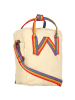 FJÄLLRÄVEN Kanken Rainbow Sling Umhängeriemen 15 cm in light oak-rainbow pattern