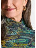 GOLDNER Longsleeve mit Allover-Print, Stehkragen in smaragd / gemustert