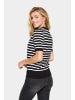 SAINT TROPEZ Strickpullover MilaSZ Gerade Passform in Black Mila Stripe