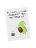 Mr. & Mrs. Panda Ansichtskarte Avocado Tanzen mit Spruch in Weiß