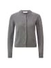 Rich & Royal Crew Neck Cash Long Sleeve Cardigan in Grey Melange