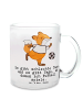 Mr. & Mrs. Panda Teeglas Fuchs Fußball spielen mit Spruch in Transparent