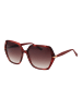 Bulget Frauen Sonnenbrille Geometrisch Rot