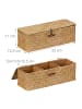 relaxdays Aufbewahrungsbox in Natur - (B)33 x (H)11 x (T)12,5 cm