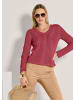 MADELEINE Warmer Strickpullover mit Zopf, Ajour in rosenholz