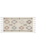 Beliani Geflochtener Teppich CORUM in Beige/Braun/Blau - (W) 80 x (H) 1.5 x (L) 150 cm