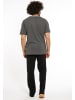 CiTO Schlafanzug - T-Shirt mit Hose lang Night & Home in Grau / Schwarz