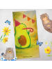 Mr. & Mrs. Panda Badehandtuch Avocado Geburtstag Design ohne Spruch in Gelb Pastell