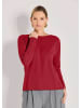MADELEINE Schlichter Strickpullover mit U-Boot-Ausschnitt in rubinrot