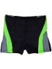 Aquarti Jungen Kinder Badehose Seitliche Paspel in schwarz/grün