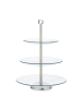 relaxdays 8x Etagere in Silber/ Transparent