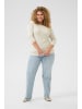 KAFFE curve Langarm-Shirt KClia Regular fit in Chalk/Feather Gray Stripe