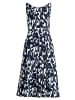 Vera Mont Cocktailkleid mit Print in Weiß/Dunkelblau