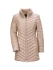 GOLDNER Kurzgröße:  Figurschmeichelnde Longsteppjacke in cappuccino