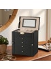 SONGMICS Schmuckkasten Bridie in Schwarz - (B)26.2 x (H)28 x (T)15 cm