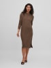 Vila Langarm Midi Strickkleid Loose Fit Pullover Dress VIRIL in Braun-3