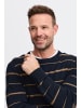 FQ1924 Strickpullover FQKYLE reversed strip crewneck neck in Dunkelblau