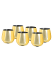 Echtwerk 6 er-Set Weingläser aus Edelstahl 500 ml in Gold