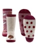 ewers 2er-Set Stoppersocken ABS Pferde in dusty rose-dkl.beige meliert